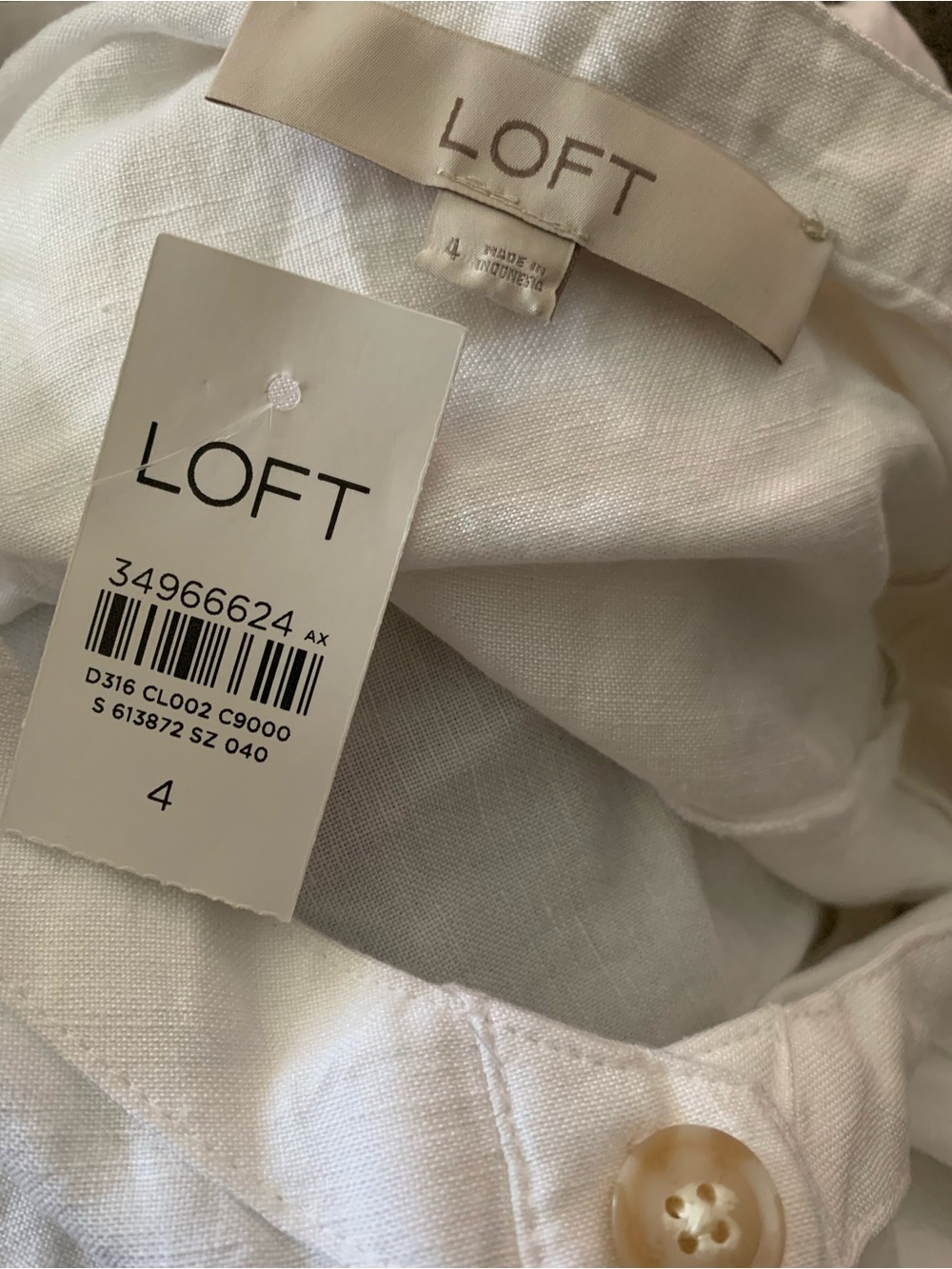 3 for $30 ⚡️ LOFT White Button-Front Sundress size 4 NWT - Picture 2 of 6